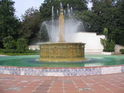 Rt. 66: Beverly Hills fountain, Wilshire & Santa Monica Blvd