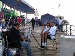 Rt. 66: Santa Monica Pier: artist at work 2007