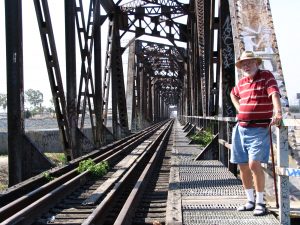 Down LA River Part 8: John Varley on rr bridge