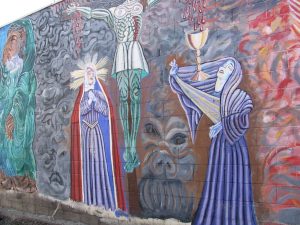 Rt 66: LA: Chinatown mural dedicated to Marmelite Sisters,2