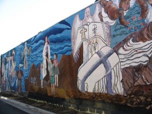 Rt 66: LA: Chinatown mural dedicated to Marmelite Sisters, 3