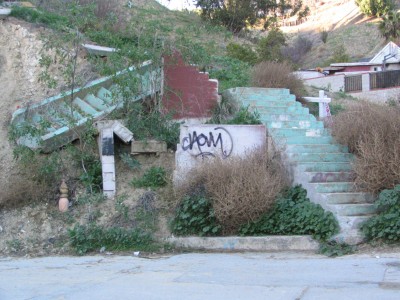 Rt 66: South El Sereno, Montecito Heights, Monterey Hills: sliding stairs