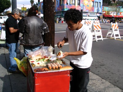 Rt. 66: Echo Park - Holiday Parade, Hot Dog Vendor