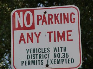 Sunset Boulevard - Part Fifteen: UCLA, no parking any time sign