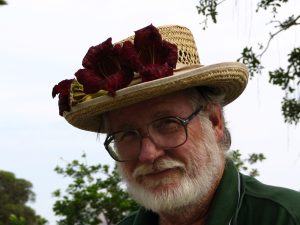 Wilshire Blvd Part 1: John Varley flowers on his hat in MacArthur Park