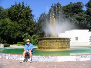 Wilshire Blvd Part 5: John Varley sitting on BH fountain